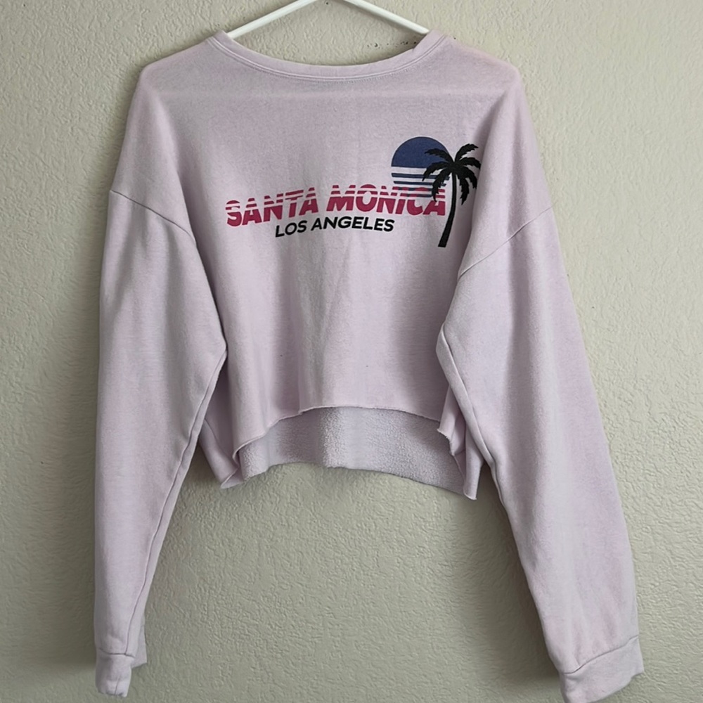 light pink Santa Monica cropped tee